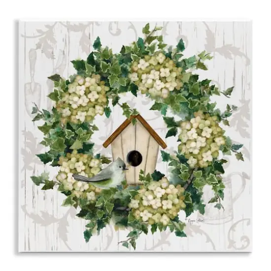 Stupell Industries Spring Birdhouse Wreath Wall Plaque Art {1}