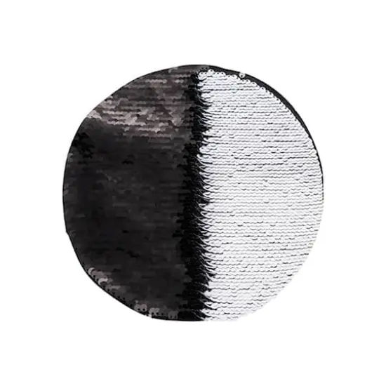 Craft Express 7" Sublimation Round Sequin Patches, 2ct. Black/White {1}