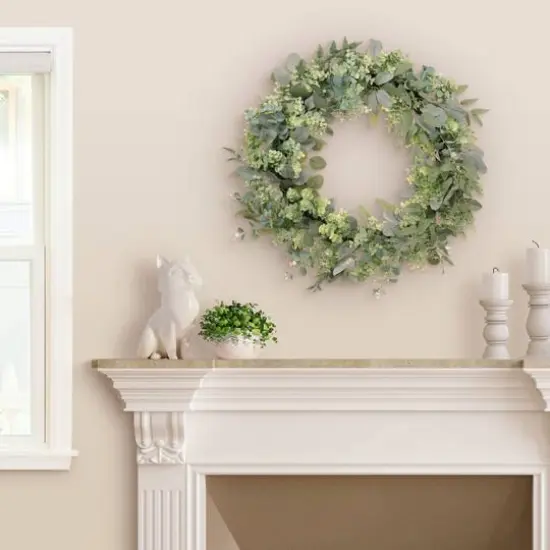 30" Green Spring Eucalyptus & Creeping Jenny Wreath {6}