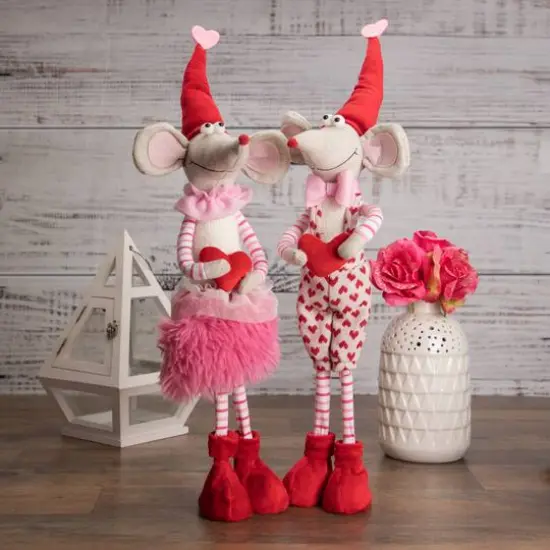 20" Standing Plush Girl Mouse Valentine's Day Figure {3}