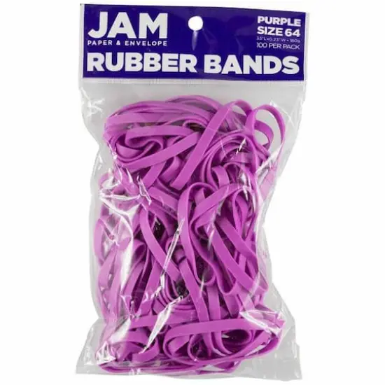 JAM Paper Size 64 Rubber Bands, 100ct. Purple {1}