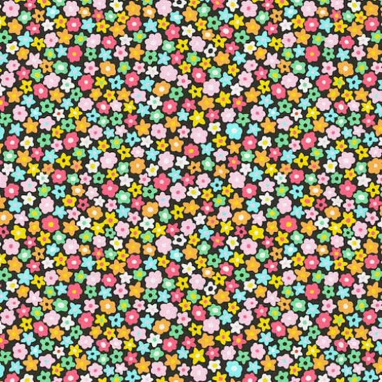 Fabric Editions Navy Blooming Buds Cotton Fabric {4}