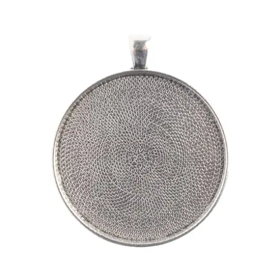John Bead 40mm Antique Silver Round Pendant Frame {1}
