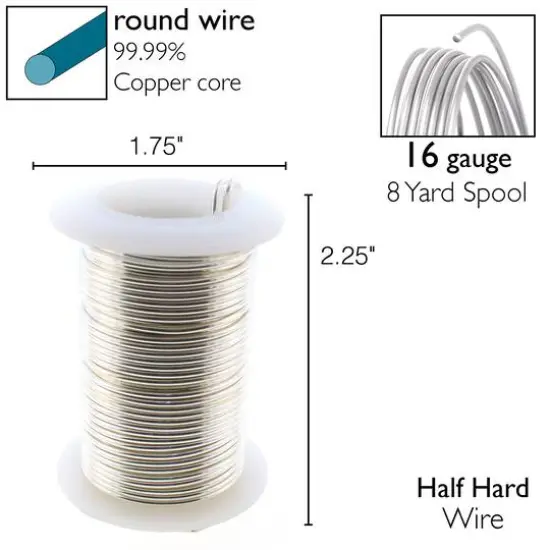 The Beadsmith&reg; Wire&trade; Elements 16 Gauge Tarnish-Resistant Wire Silver {7}