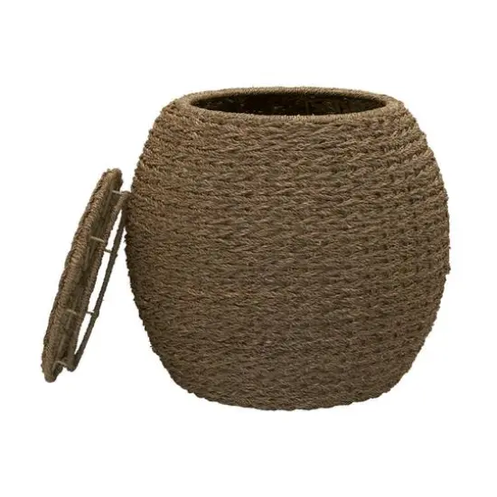 Household Essentials 19" Woven Natural Seagrass Storage End Table {8}