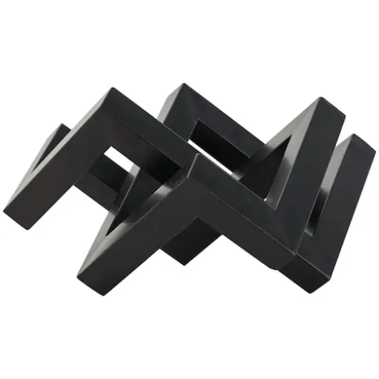13.5" Iron Geometric Abstract Shaped Sculpture D&eacute;cor Black {4}