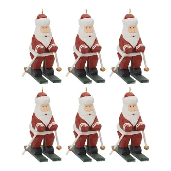 6ct. Santa on Skis Ornament {1}