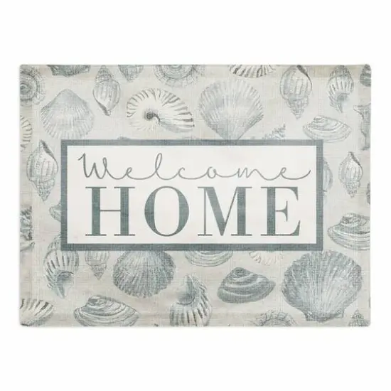 Welcome Home Multi Shell Cotton Twill Placemat Blue/Gray {1}