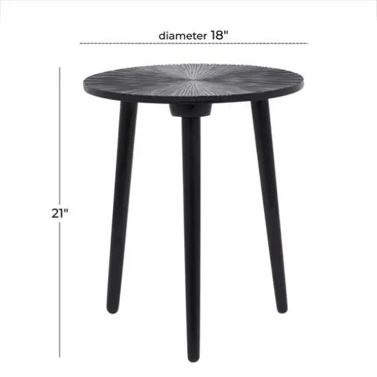 Black Mango Wood Contemporary Accent Table, 21" x 17" x 17" {8}