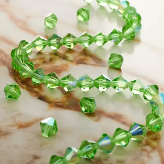 Preciosa Glass Crystal Bicone Beads, 6mm by Bead Landing&trade; Peridot AB {3}