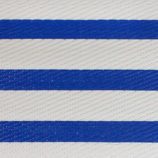 Blue & White Striped Rectangular Outdoor Area Rug, 4ft. x 6ft. {5}