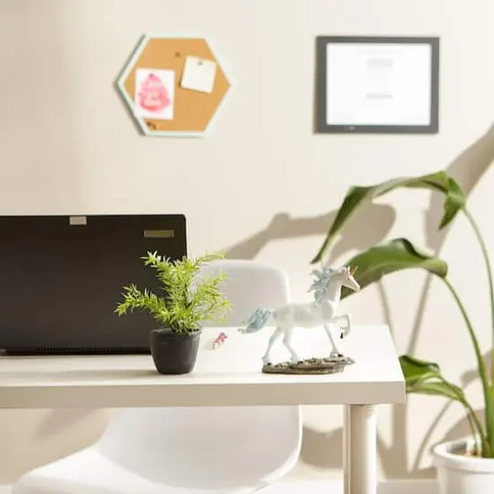 White Unicorn Figurine Blue and White 7.5" x 2.25" x 6.5" {4}