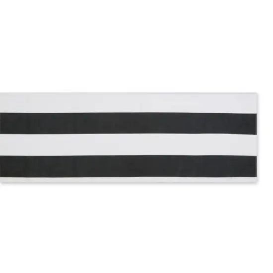 Black Cabana Stripe Print Outdoor Table Runner,, 14" x 72" {3}
