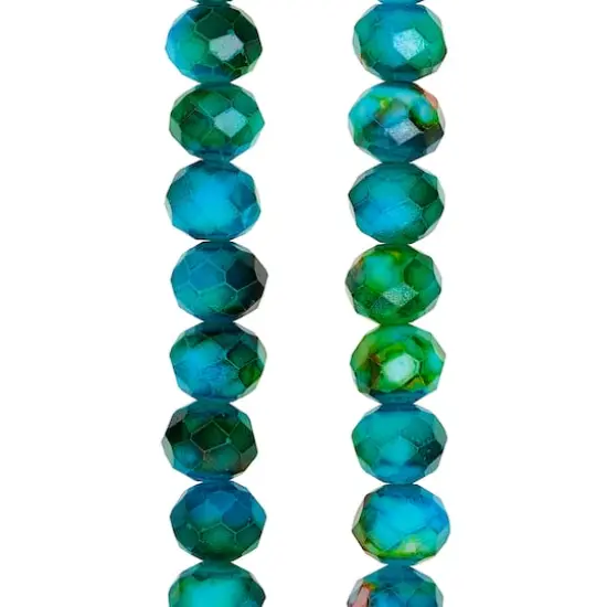 Multicolor Painted Glass Rondelle Beads, 7mm by Bead Landing&trade; {1}