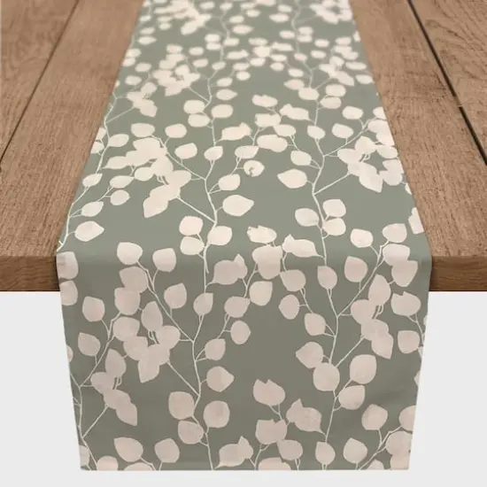 Sage Eucalyptus Cotton Twill Table Runner {1}
