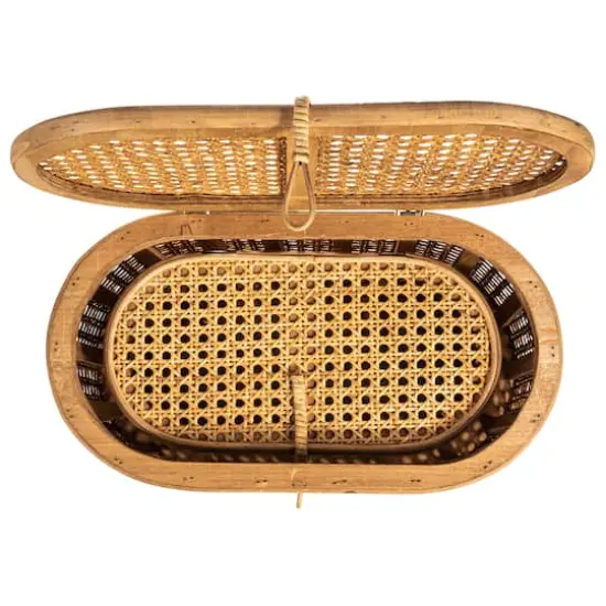 Hello Honey&reg; Modern Decorative Oval Woven Rattan Storage Box Set Natural {8}