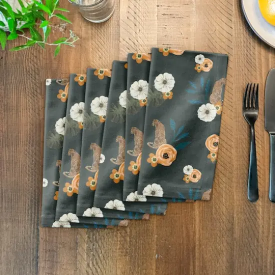 Tropical Jag Cotton Twill Napkin Green {4}