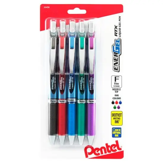 Pentel® EnerGel RTX 0.5mm Assorted Colors Retractable Liquid Gel Pen Set {1}