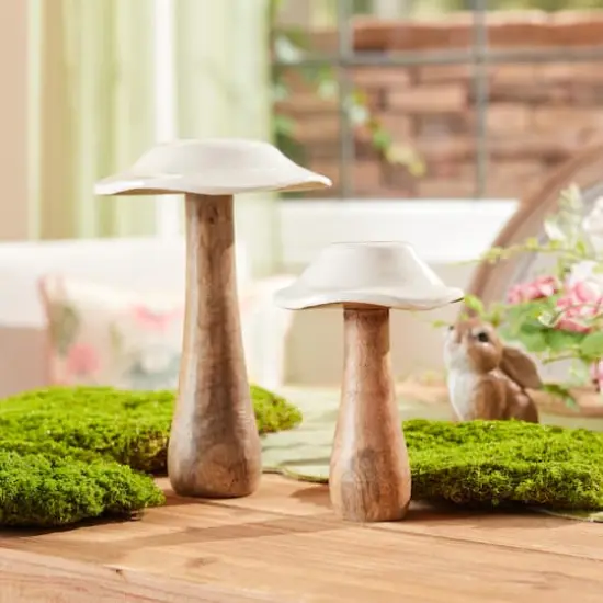 Wood Mushroom D&eacute;cor Set {3}