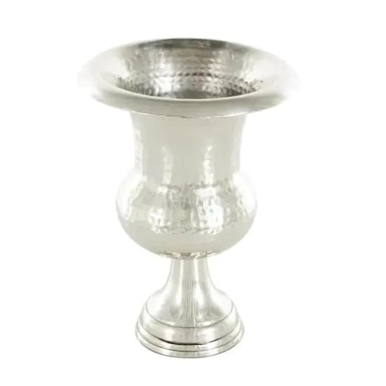 Silver Aluminum Goblet Inspired Hammered Vase {3}