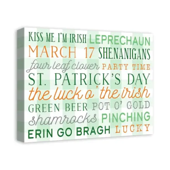 St Pat Day Words Canvas 16" x 20" Canvas Wall Art {3}