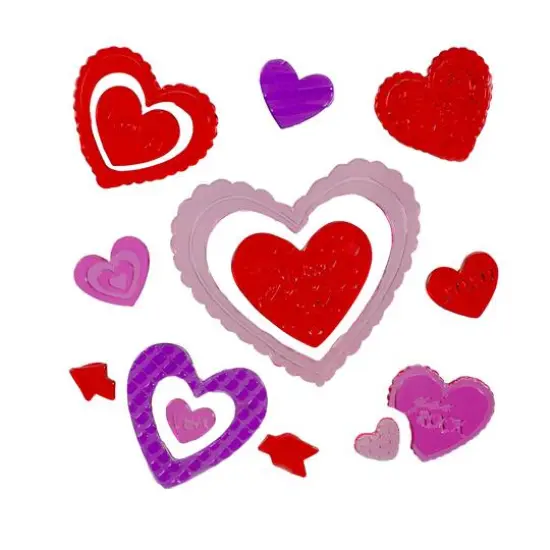 Red & Pink Heart Valentine's Day Gel Window Clings {1}