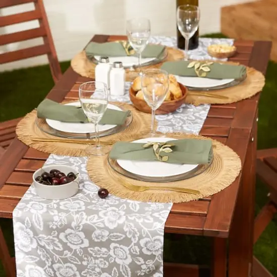 StoneFloral Print Outdoor Table Runner, 14" x 72" {6}
