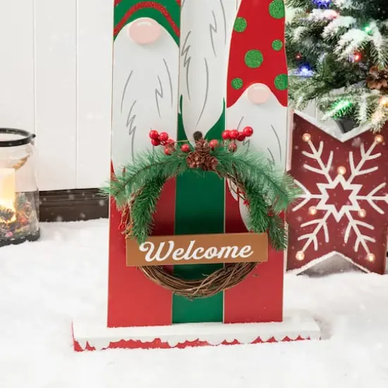 Glitzhome&reg; 34.75'' Wooden Gnome Family Porch D&eacute;cor {7}