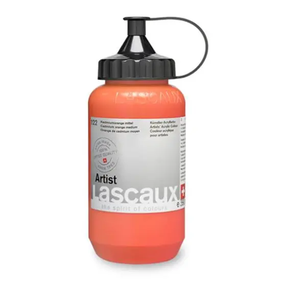 Lascaux Artist Acrylic Paint, 390mL 122 Cadmium Orange Deep {1}
