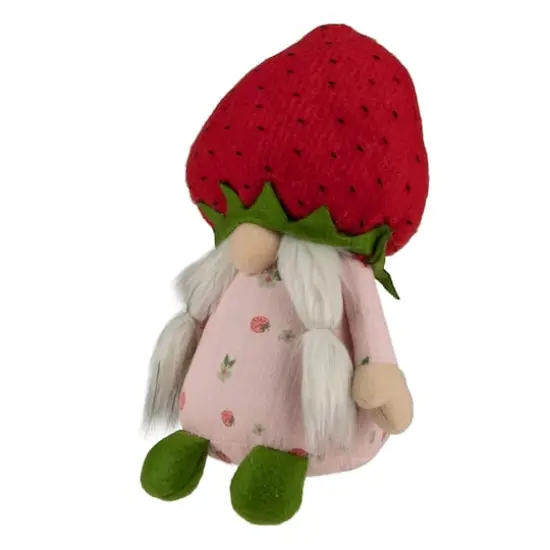9.5" Green & Red Girl Springtime Strawberry Gnome {5}
