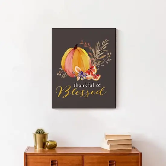 Thankful & Blessed Fall Canvas Wall Art {5}