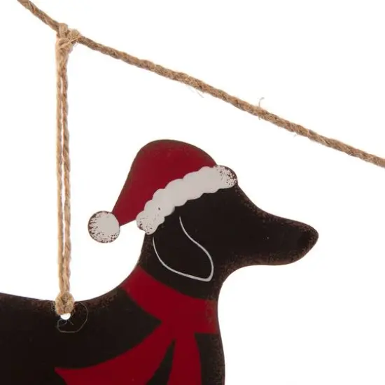 Glitzhome&reg; 6ft. Metal Christmas Dog Garland {8}