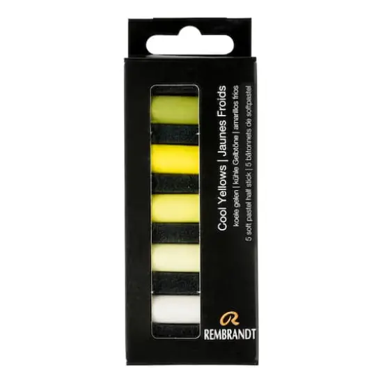 Rembrandt 5 Color Cool Yellows Half Stick Soft Pastel Set {1}