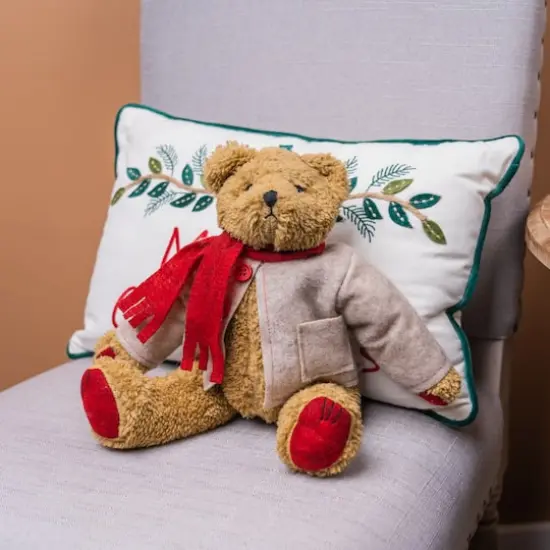 14" Vintage Teddy Bear with Coat & Scarf {3}