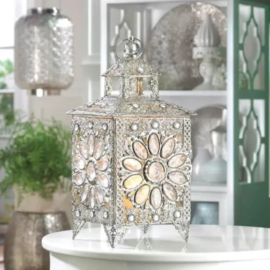 13.5" Crown Jewels Candle Lantern {3}