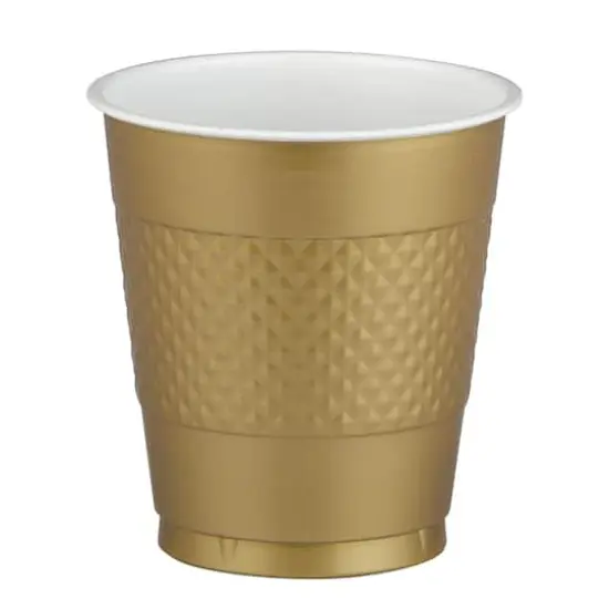 JAM Paper 12oz.Plastic Party Cups, 20ct. Gold {3}
