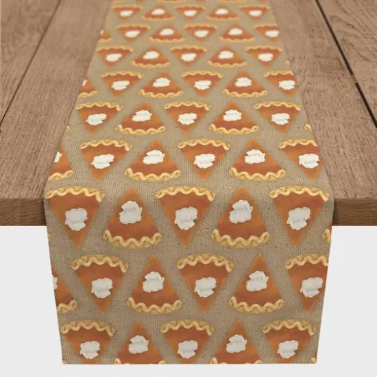 90" Pumpkin Pie Pattern Poly Twill Table Runner {1}