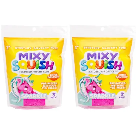Mixy Squish Sparkle 3 Color Textured Air Dry Clay, 2ct. {1}