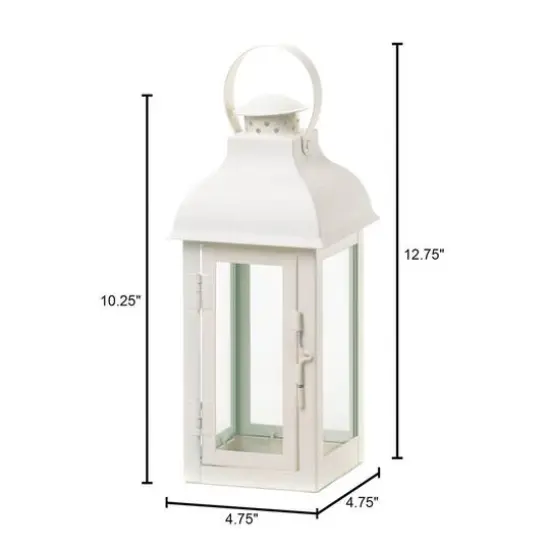12.75" Gable White Lantern {4}