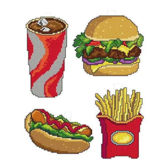 Crafting Spark Fast Food Plastic Canvas Counted Cross Stitch Kit {1}