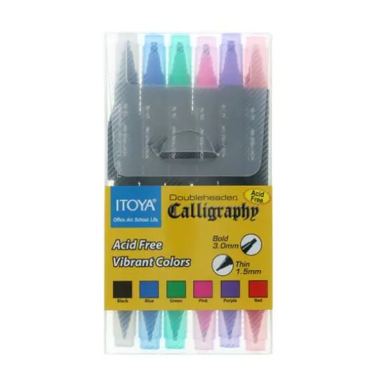 Itoya Doubleheader Bright Colors Calligraphy Marker Set {1}