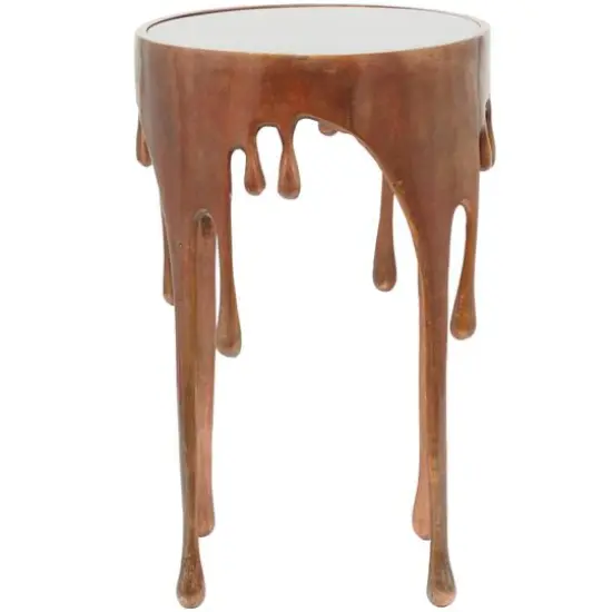 25" Bronze Melting Drip Design Accent Table  {5}