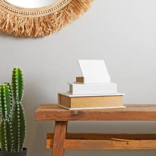 White Linen Faux Book Box Set {8}