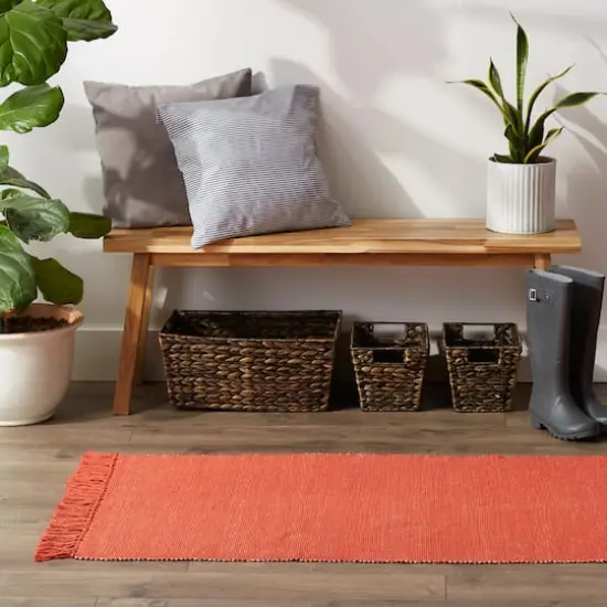 DII&reg; 2-Tone Ribbed Rug, 2.5ft. x 6ft. Vintage Red/Off White {4}