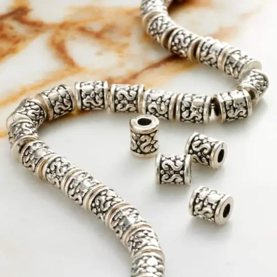 Antique Silver Tube Beads, 6mm by Bead Landing&trade; {3}