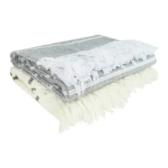 Hello Honey&reg; Striped Brushed Cotton Throw Blanket Set {4}