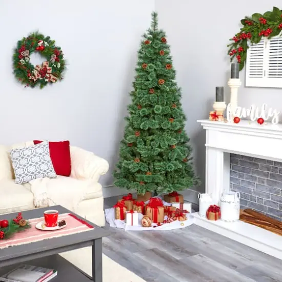 7ft. Unlit White Mountain Pine Artificial Christmas Tree {7}