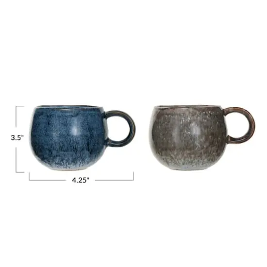 Hello Honey® 16oz. Brown & Blue Round Stoneware Mug Set, 2ct. {5}