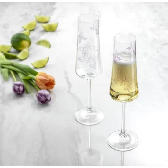 JoyJolt® 10oz. Meadow Butterfly Crystal Champagne Flute Set, 2ct. {8}