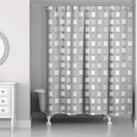 Squares Shower Curtain Gray {1}